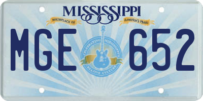 MS license plate MGE652