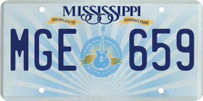 MS license plate MGE659