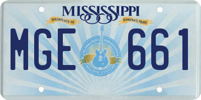 MS license plate MGE661