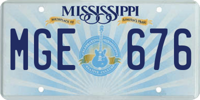 MS license plate MGE676