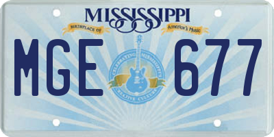 MS license plate MGE677