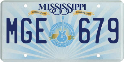 MS license plate MGE679
