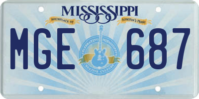 MS license plate MGE687