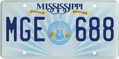 MS license plate MGE688