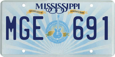 MS license plate MGE691