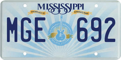 MS license plate MGE692