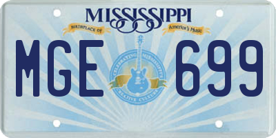 MS license plate MGE699