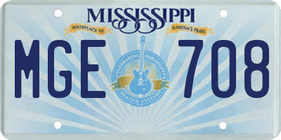 MS license plate MGE708