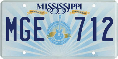 MS license plate MGE712