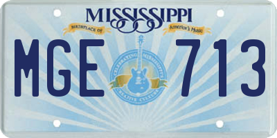 MS license plate MGE713