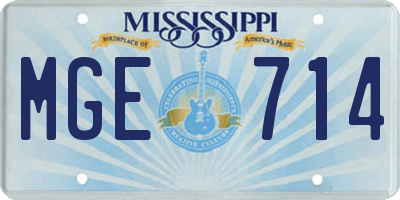 MS license plate MGE714