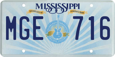 MS license plate MGE716