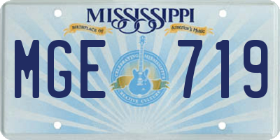 MS license plate MGE719