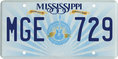 MS license plate MGE729
