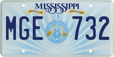 MS license plate MGE732