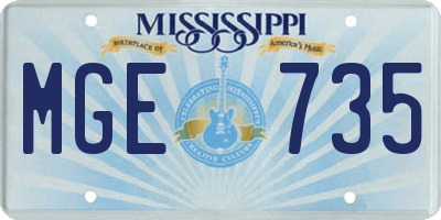 MS license plate MGE735