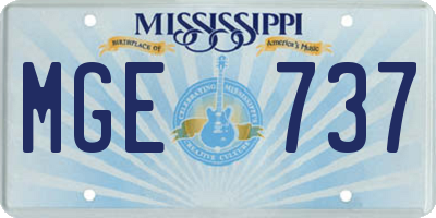 MS license plate MGE737