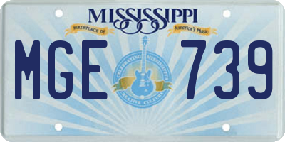 MS license plate MGE739