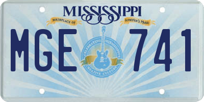 MS license plate MGE741