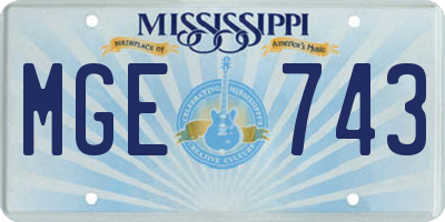 MS license plate MGE743
