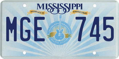 MS license plate MGE745