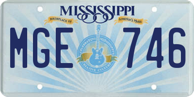 MS license plate MGE746