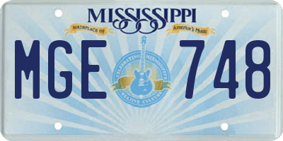 MS license plate MGE748