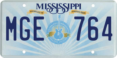 MS license plate MGE764