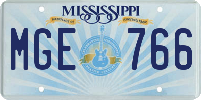 MS license plate MGE766
