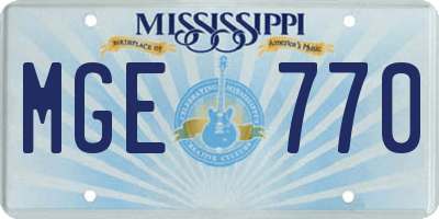 MS license plate MGE770