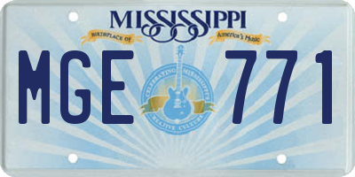 MS license plate MGE771
