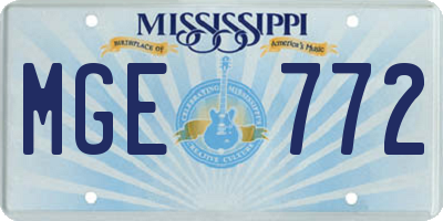 MS license plate MGE772