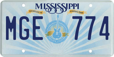 MS license plate MGE774