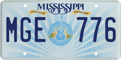 MS license plate MGE776