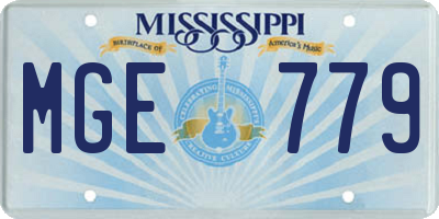 MS license plate MGE779