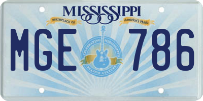 MS license plate MGE786