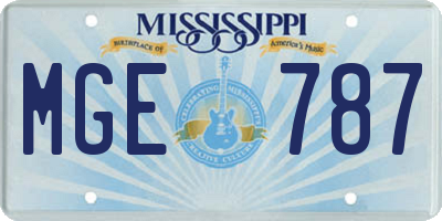 MS license plate MGE787