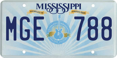 MS license plate MGE788