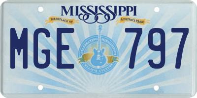 MS license plate MGE797