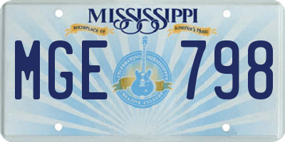 MS license plate MGE798