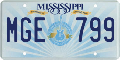 MS license plate MGE799