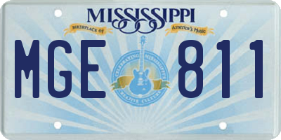 MS license plate MGE811