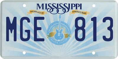 MS license plate MGE813