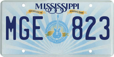 MS license plate MGE823
