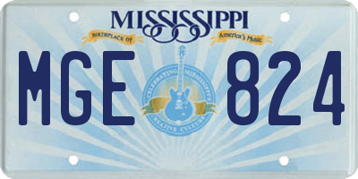 MS license plate MGE824