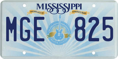 MS license plate MGE825