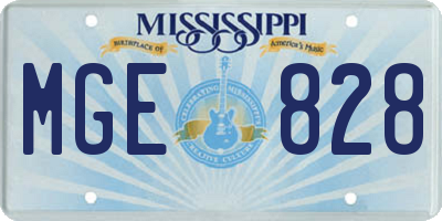 MS license plate MGE828