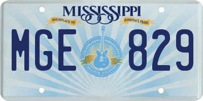 MS license plate MGE829