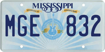 MS license plate MGE832