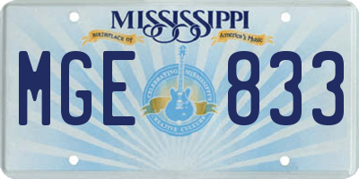 MS license plate MGE833